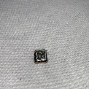 Pandora Silver Square Friendship Charm with Engraved Symbol.